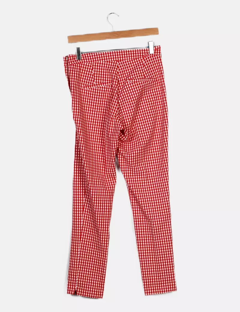 Stradivarius Pantalón bicolor estampado cuadros vichy