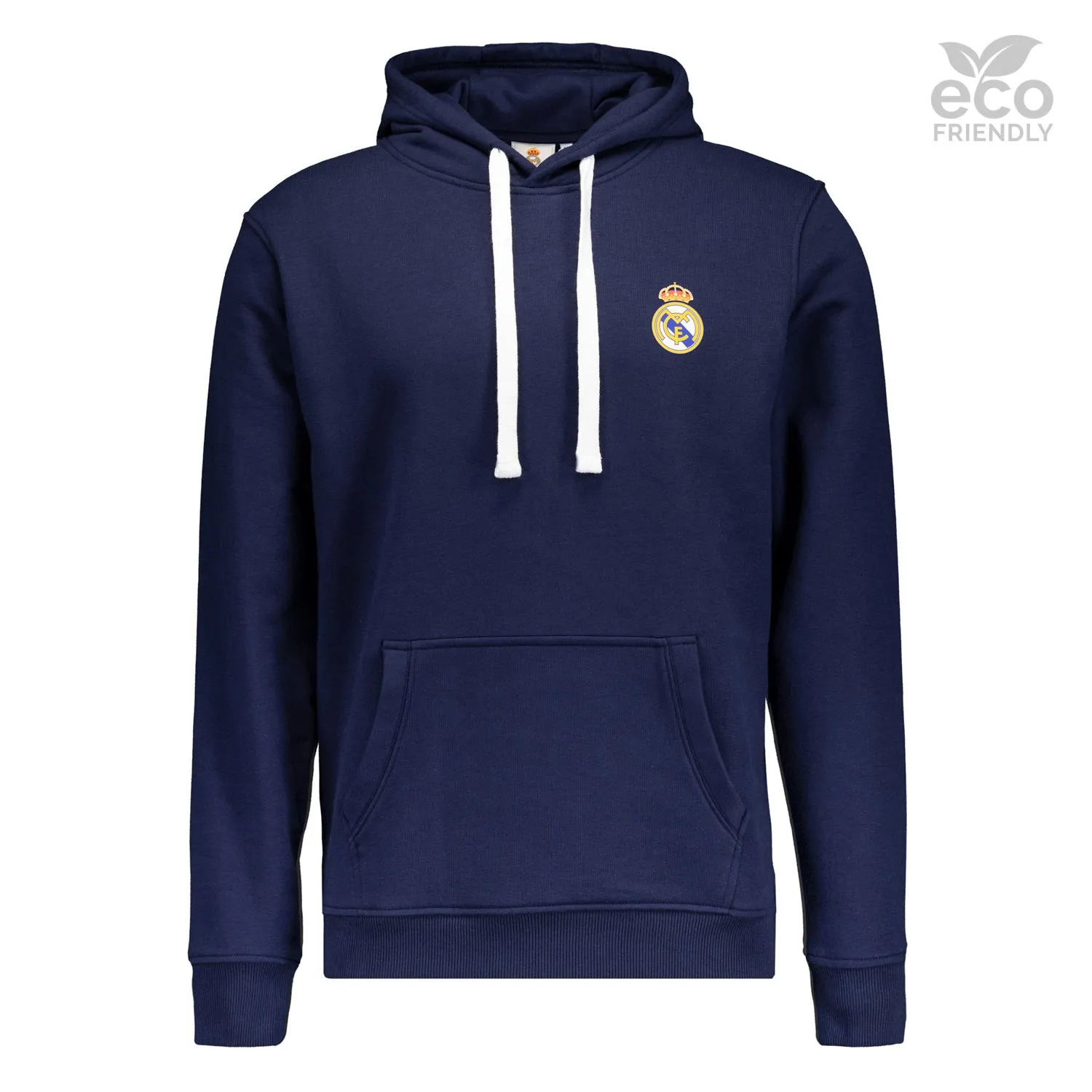 Sudadera Capucha Azul Hombre ECO Essentials Real Madrid Escudo Color