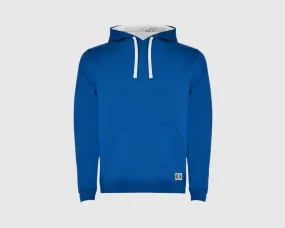 Sudadera capucha bicolor unisex inicial pequeña color royal-blanco