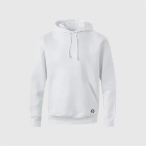 Sudadera capucha clásica algodón orgánico unisex inicial grande color blanco