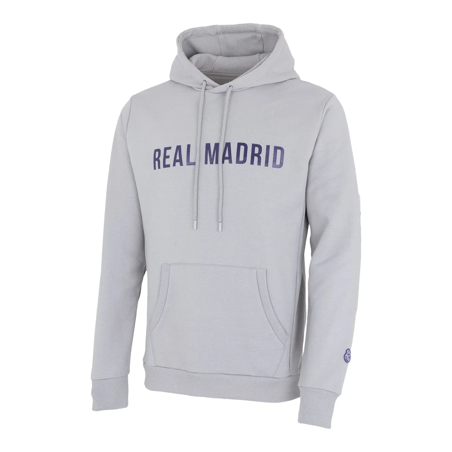 Sudadera Capucha Hombre Texto Gris/Morado