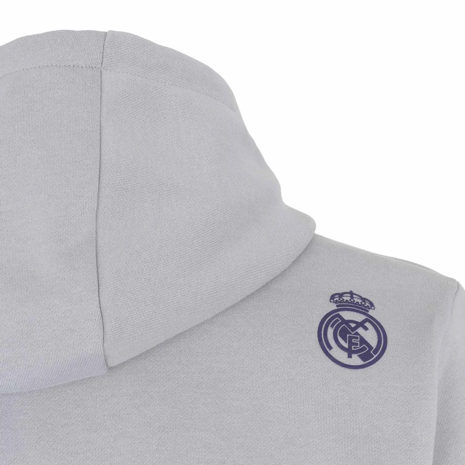 Sudadera Capucha Hombre Texto Gris/Morado