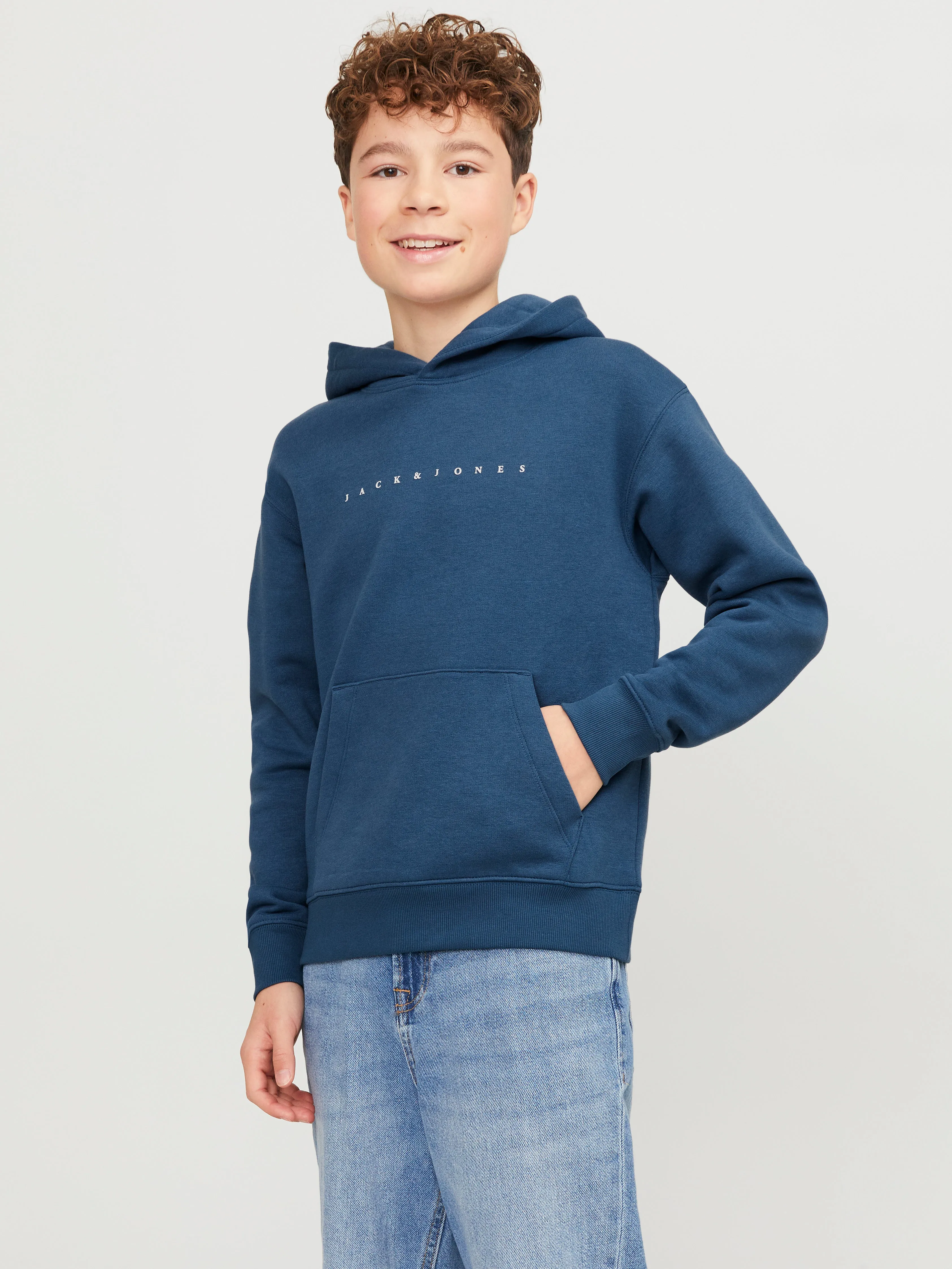 Sudadera con capucha Logotipo Junior | Azul oscuro | Jack & Jones®