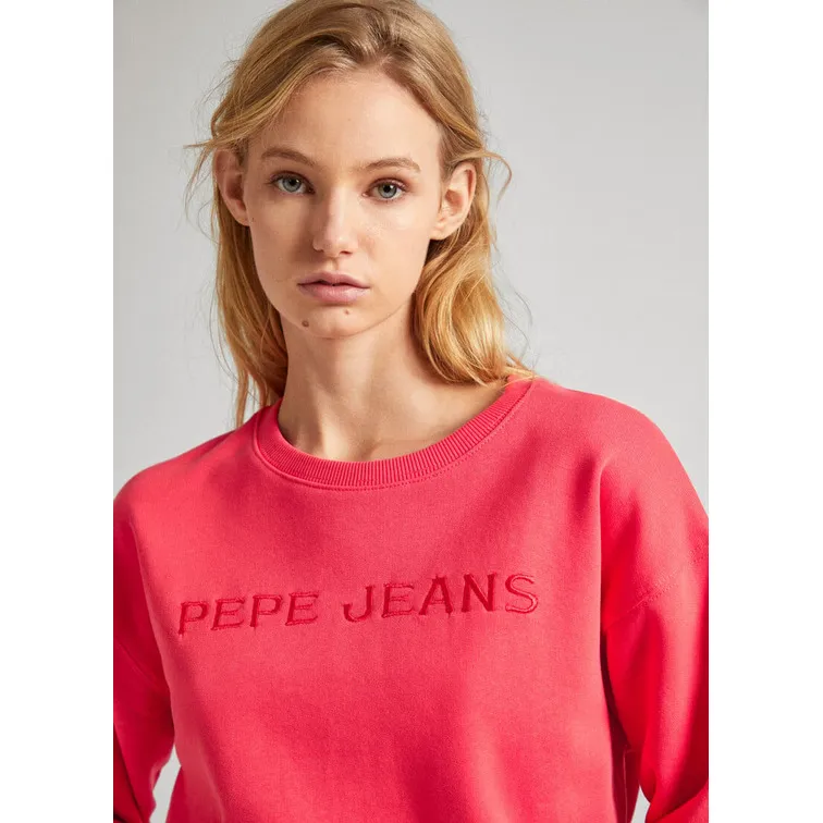 SUDADERA CUELLO REDONDO LOGO BORDADO MUJER PEPE JEANS