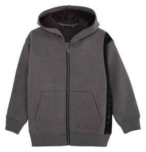 Sudadera de mezcla de algodón con capucha en gris