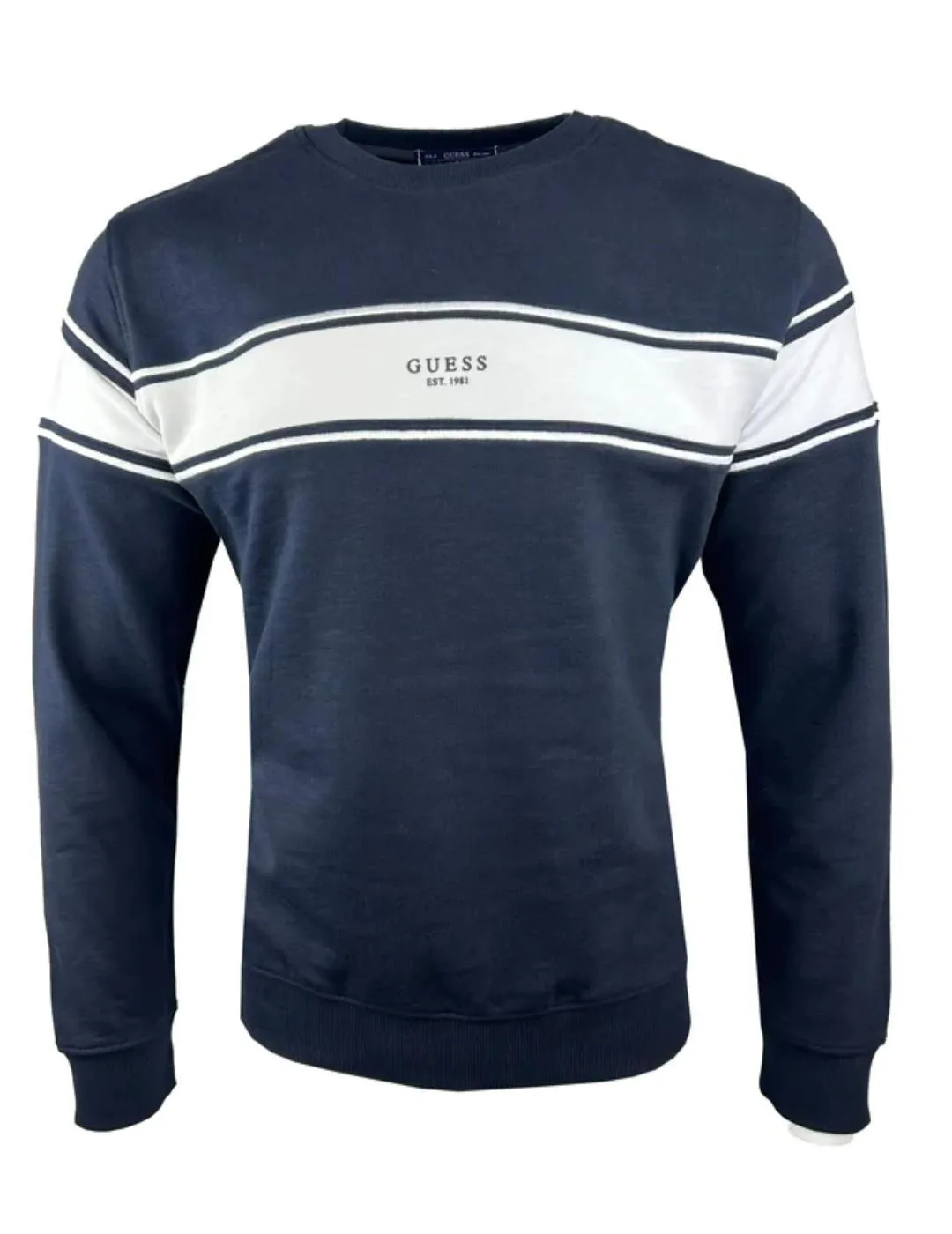 Sudadera Guess Inserted marino sin capucha para hombre