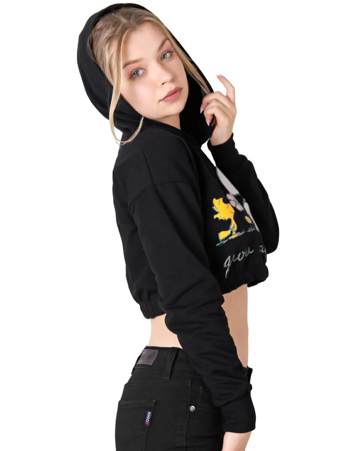 Sudadera Mujer Moda Con Capucha Negro Peanuts 58204869