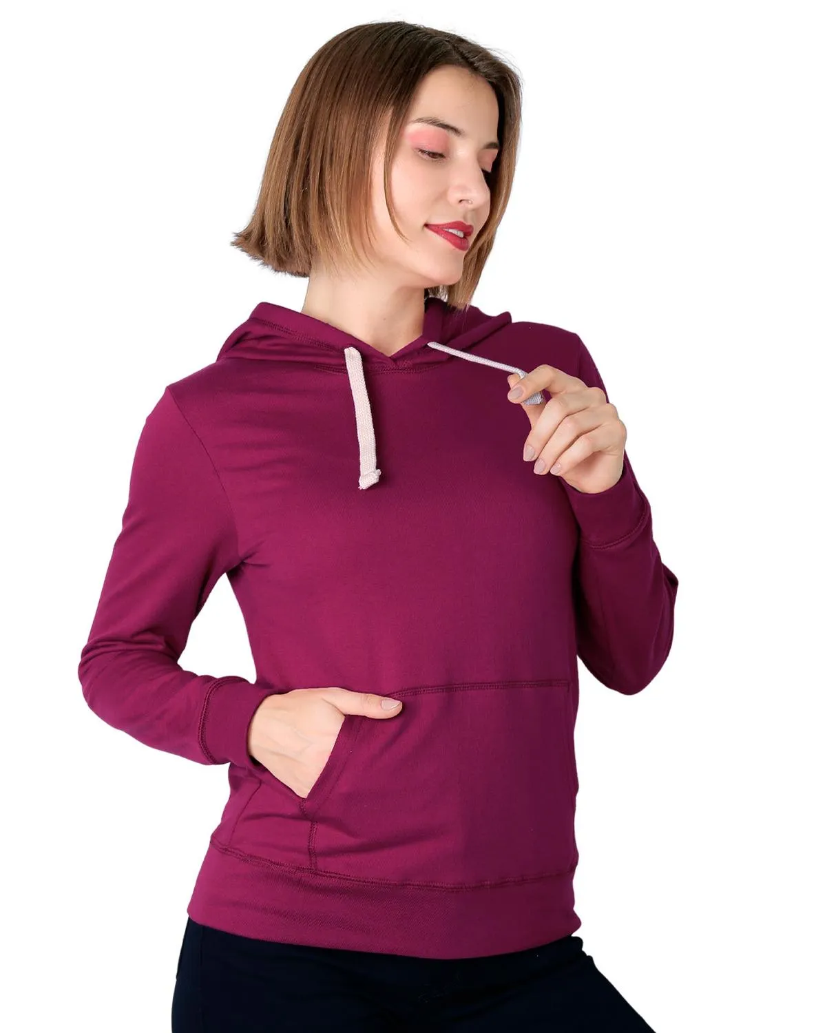 Sudadera Mujer Moda Con Capucha Rosa Optima 56505056