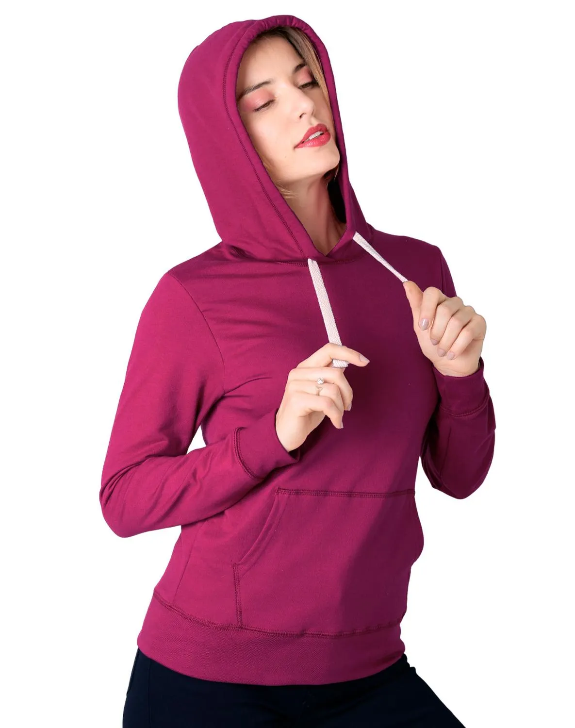 Sudadera Mujer Moda Con Capucha Rosa Optima 56505056