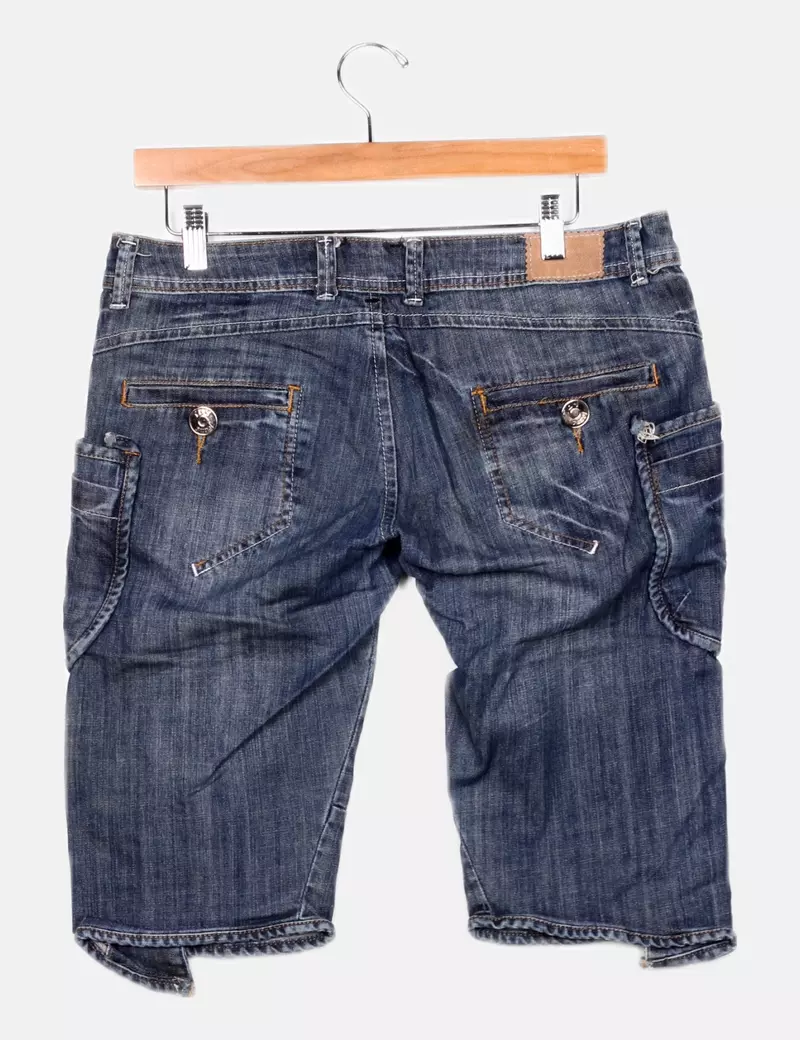 Tby Jeans Bermuda denim azul detalle botones