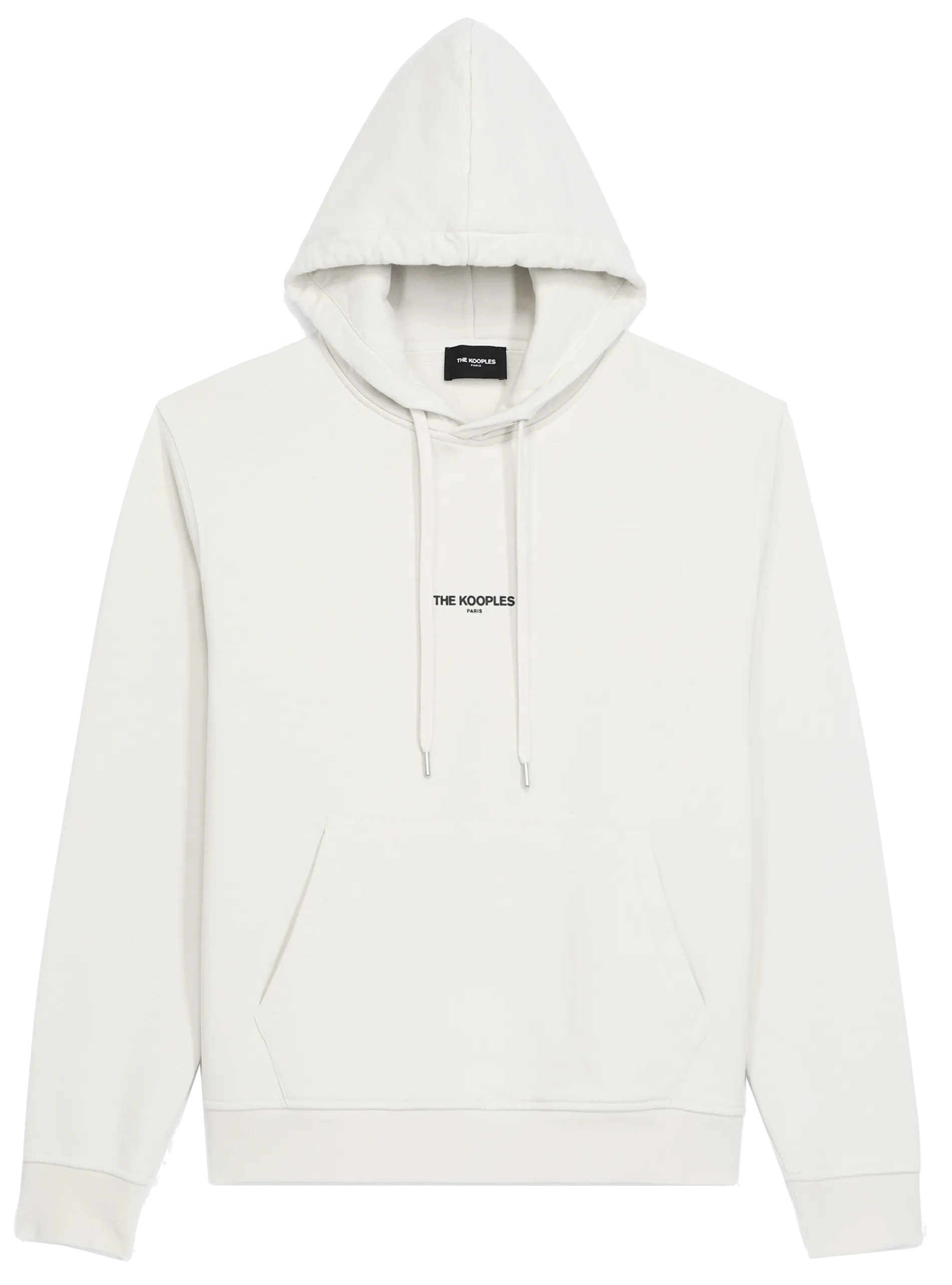 THE KOOPLES Sudadera regular fit de algodón con cuello redondo y capucha en blanco