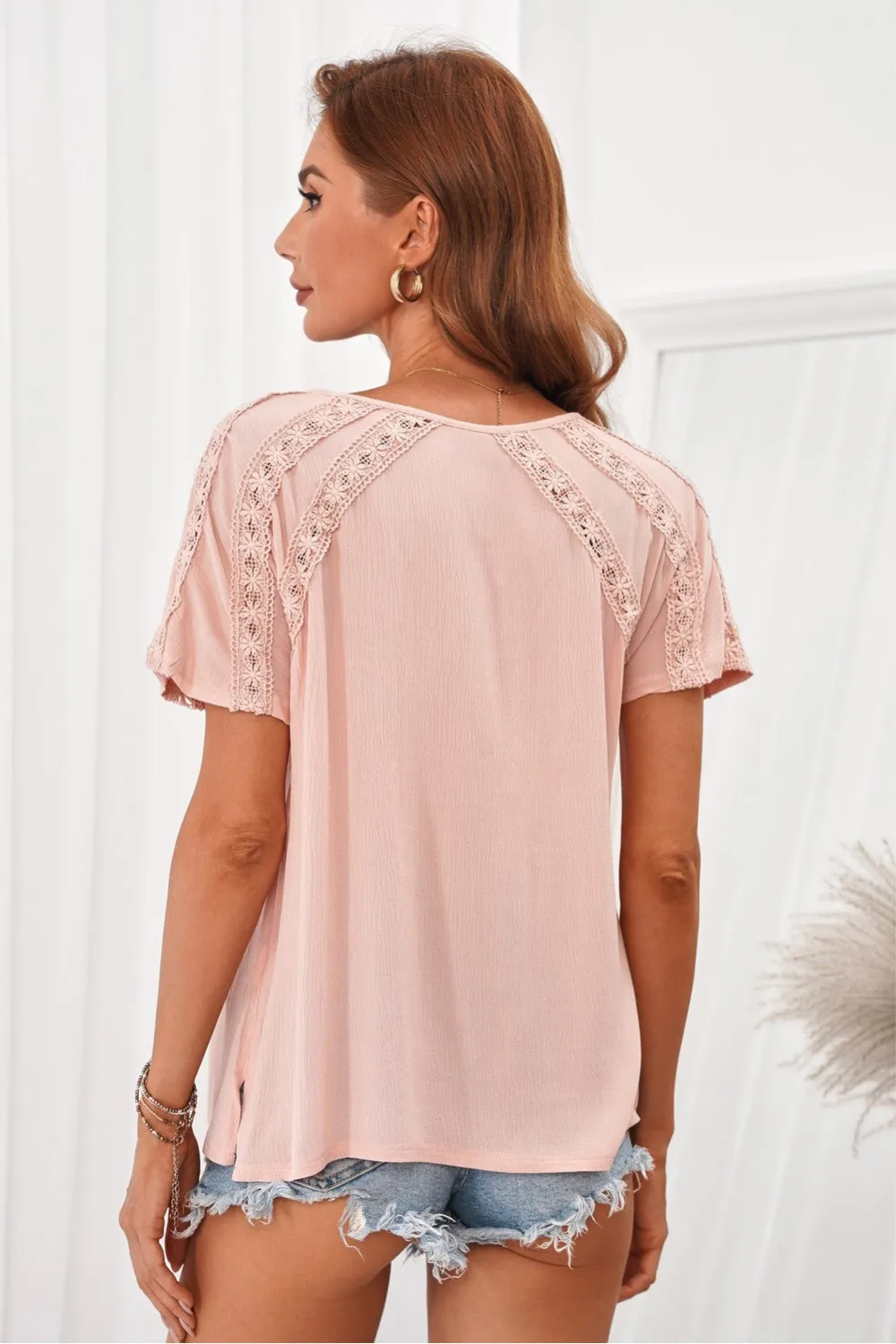 Top de crochet rosa