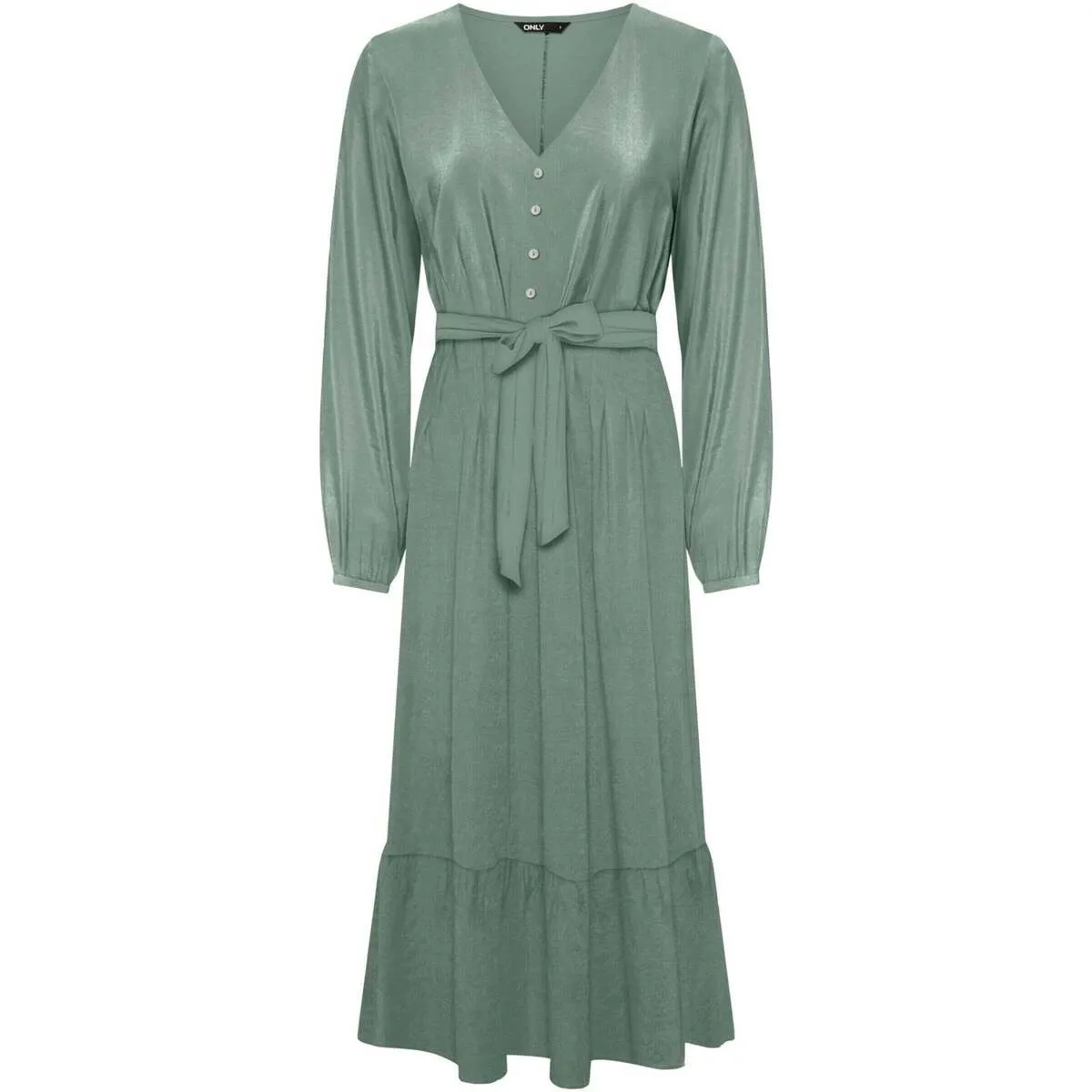 VESTIDO CAMISERO LARGO VERDE MUJER  15241891