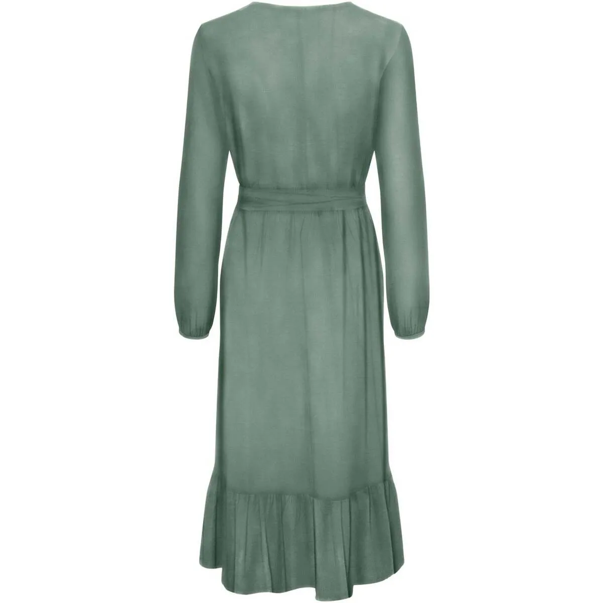 VESTIDO CAMISERO LARGO VERDE MUJER  15241891