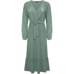 VESTIDO CAMISERO LARGO VERDE MUJER  15241891