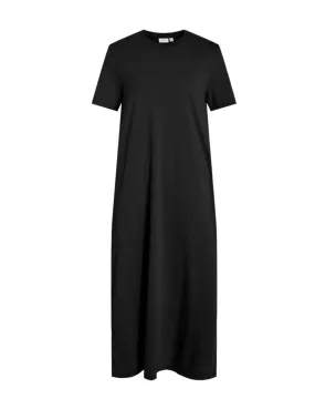 Vestido largo Vila Salmin negro manga corta para mujer