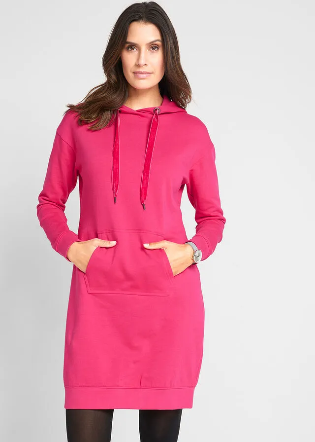 Vestido tipo sudadera Rosa oscuro