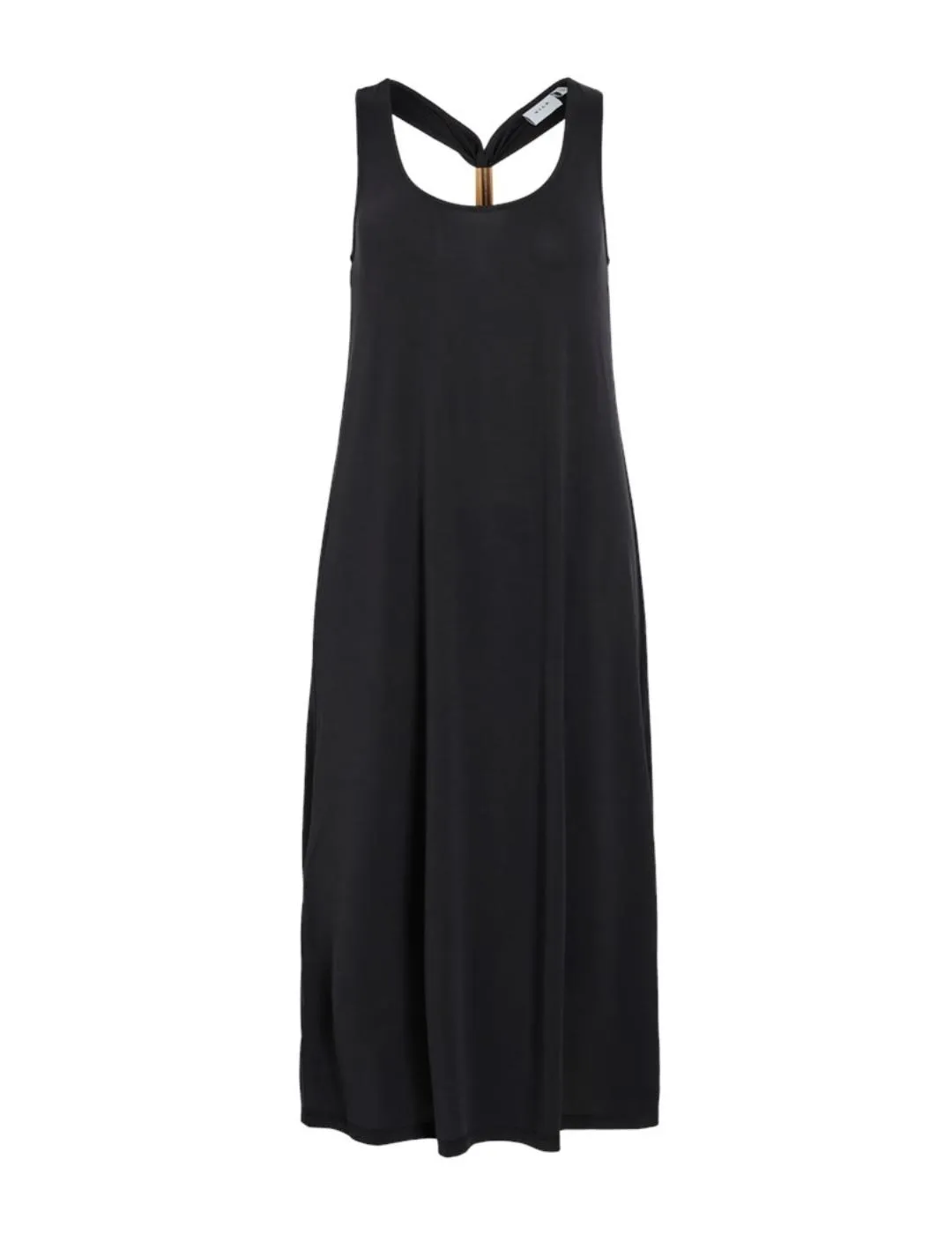 Vestido Vila Modala negro largo tirantes regular para mujer