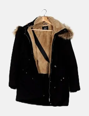 Zara Parka negra pelo capucha