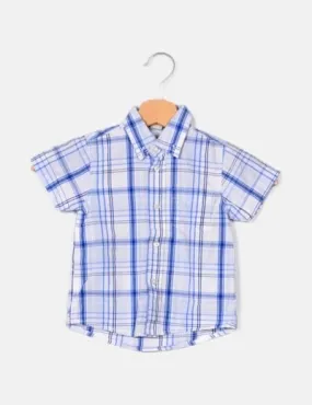 ZY Camisa cuadros azules manga corta